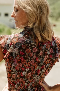 Discount Baltic Born Kearny Ruffle Maxi Dress | Brown Multi Floral BrownMultiFloral