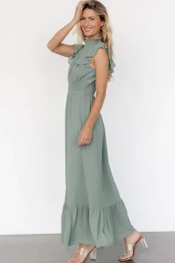 Hot Baltic Born Kearny Ruffle Maxi Dress | Eucalyptus