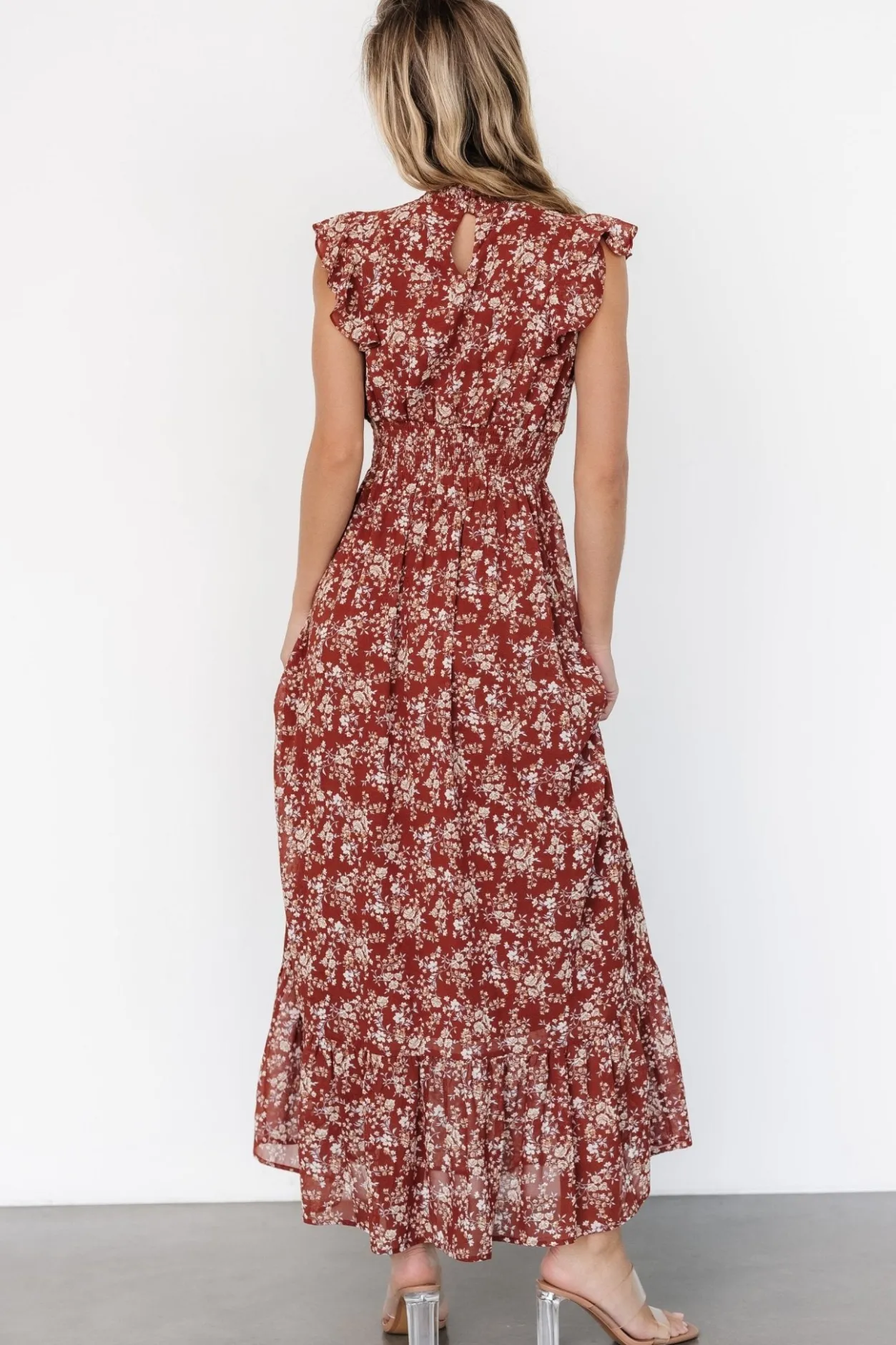 Online Baltic Born Kearny Ruffle Maxi Dress | Rust Print RustPrint