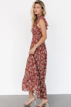 Online Baltic Born Kearny Ruffle Maxi Dress | Rust Print RustPrint