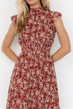 Online Baltic Born Kearny Ruffle Maxi Dress | Rust Print RustPrint