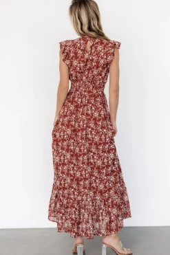 Online Baltic Born Kearny Ruffle Maxi Dress | Rust Print RustPrint