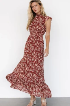 Online Baltic Born Kearny Ruffle Maxi Dress | Rust Print RustPrint
