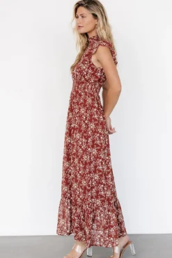 Online Baltic Born Kearny Ruffle Maxi Dress | Rust Print RustPrint