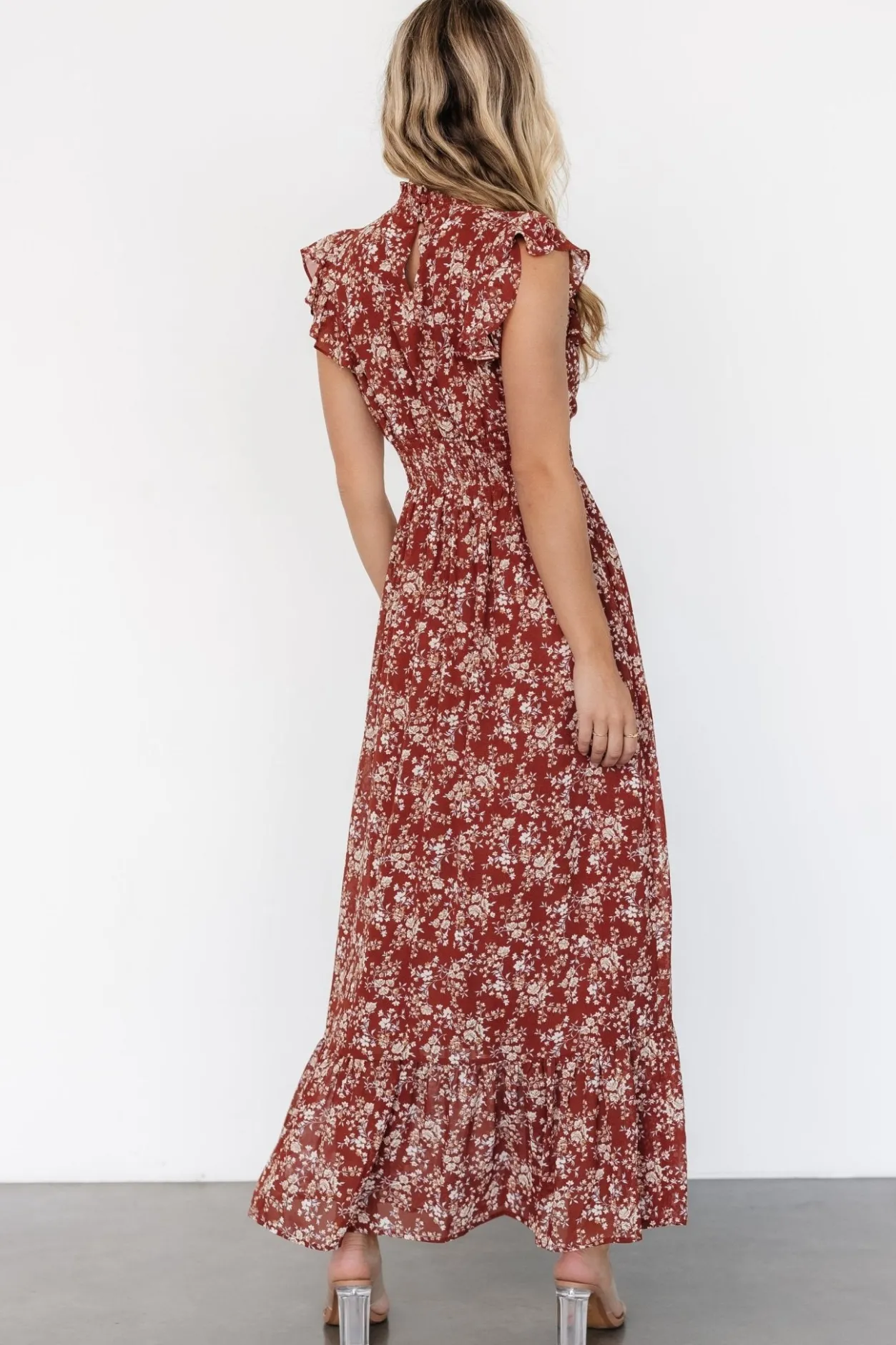 Online Baltic Born Kearny Ruffle Maxi Dress | Rust Print RustPrint