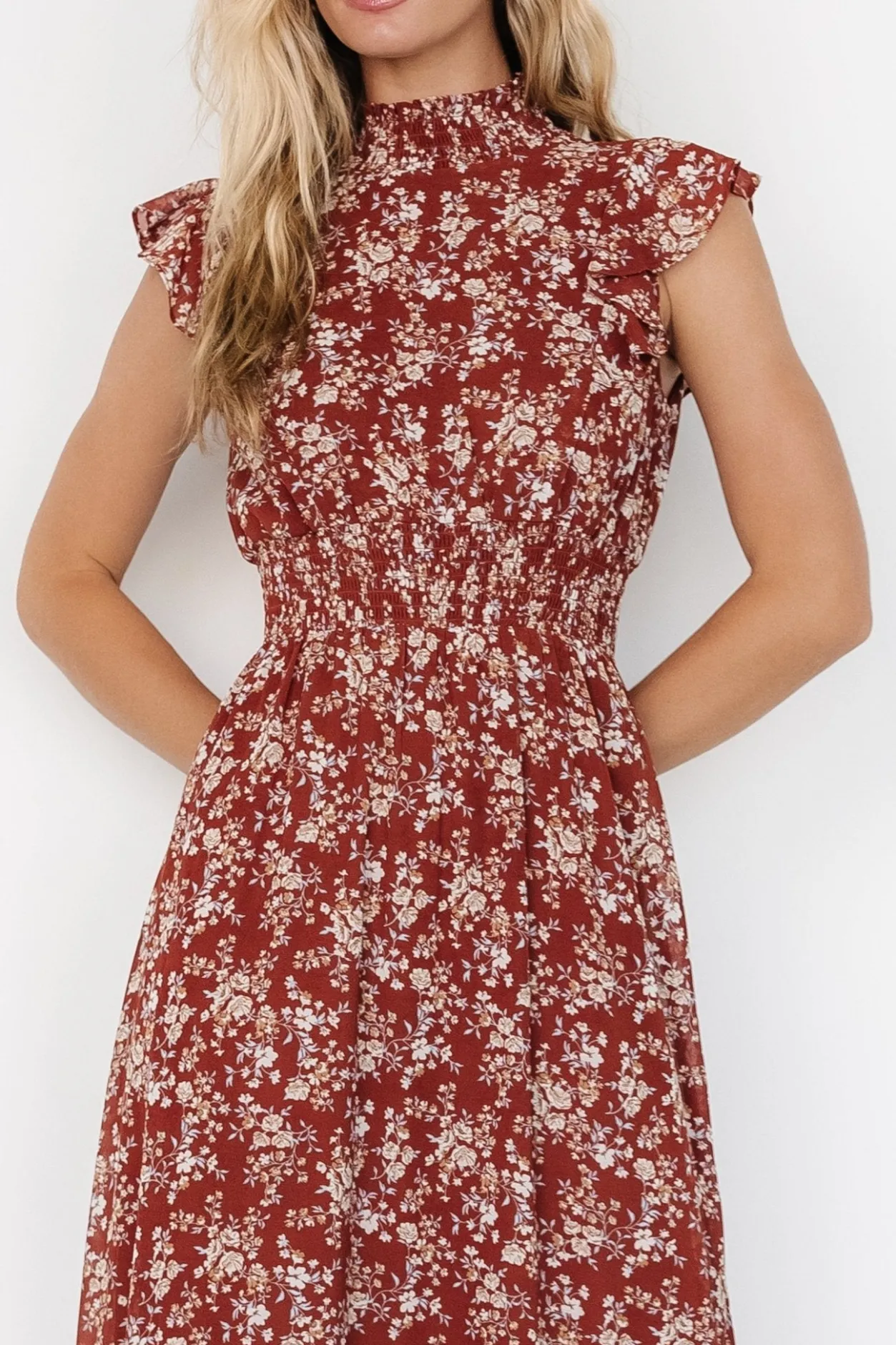 Online Baltic Born Kearny Ruffle Maxi Dress | Rust Print RustPrint