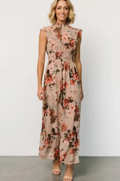 Discount Baltic Born Kearny Ruffle Maxi Dress | Blush + Vintage Floral Blush+VintageFloral