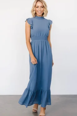 Outlet Baltic Born Kearny Ruffle Maxi Dress | Whisper Blue WhisperBlue
