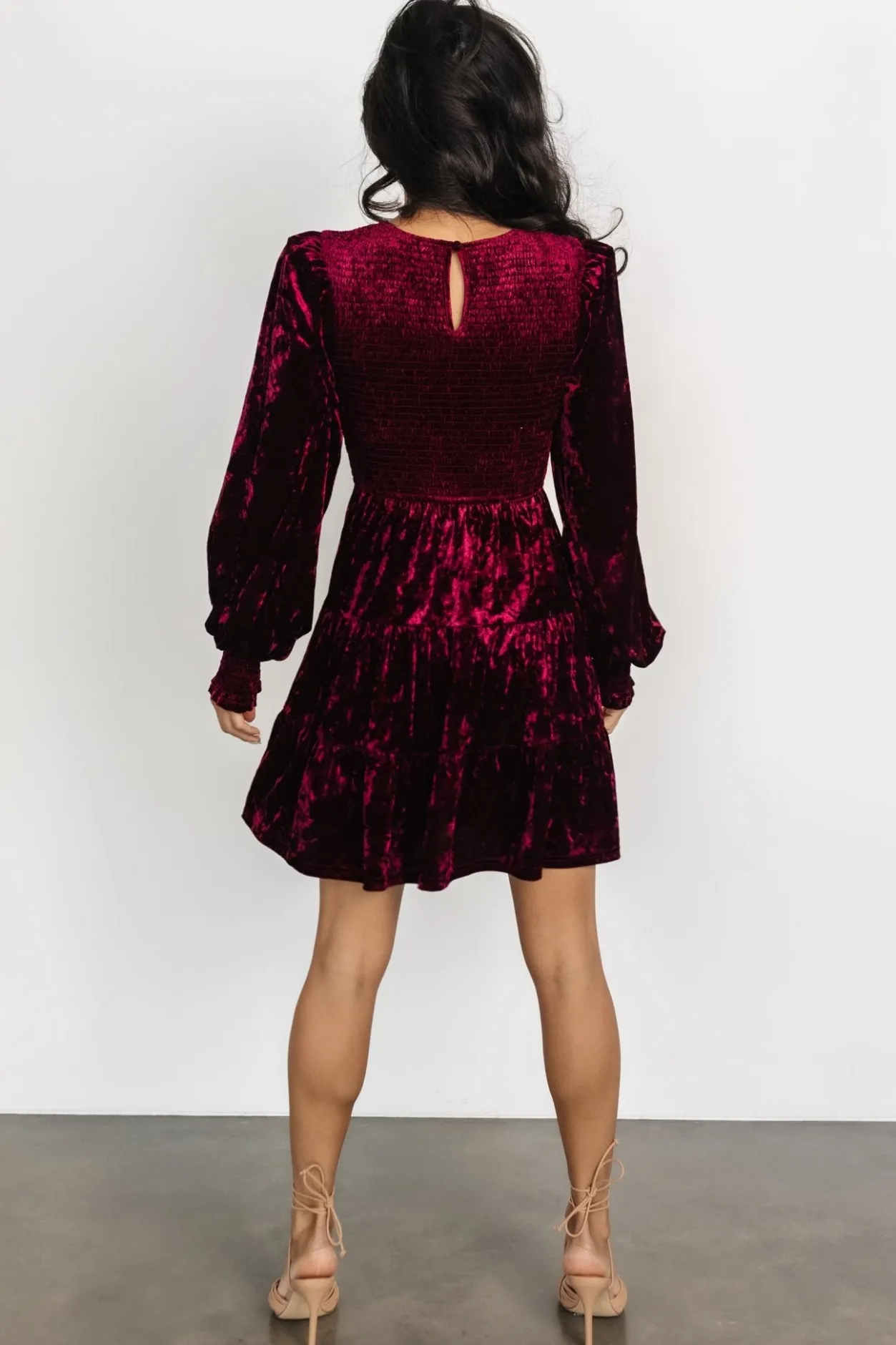 Best Baltic Born Kele Crushed Velvet Mini Dress | Deep Berry DeepBerry