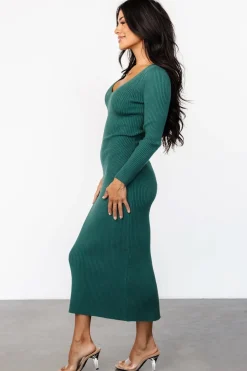 New Baltic Born Kendall Ribbed Midi Dress | Green