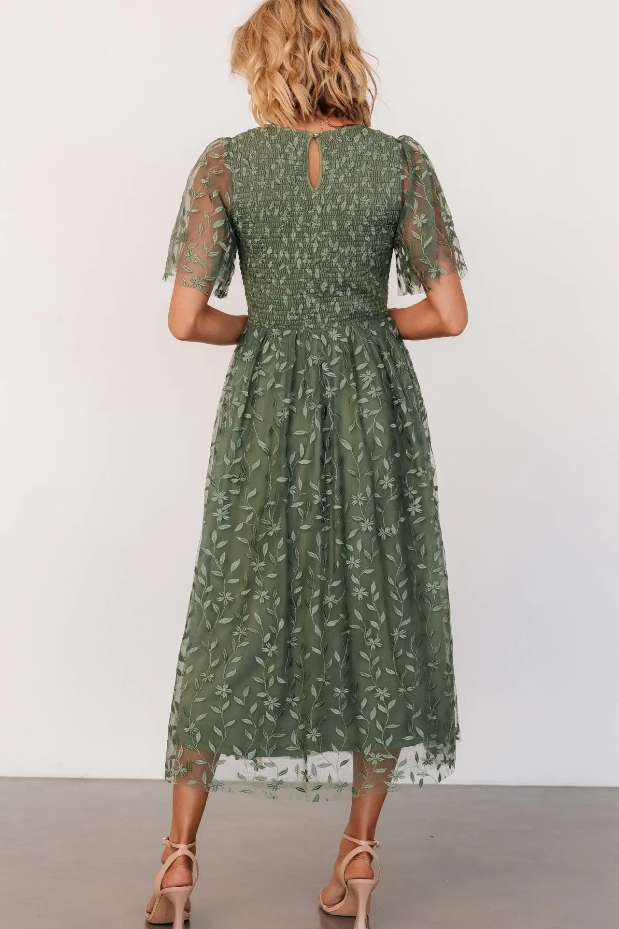 Clearance Baltic Born Kendra Embroidered Dress | Dark Sage DarkSage