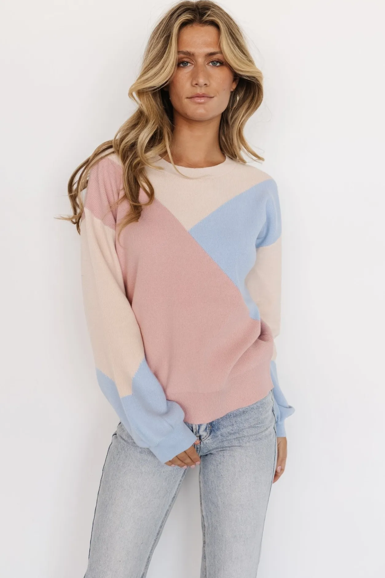 Outlet Baltic Born Kendrick Color Block Sweater | Blush Multi BlushMulti