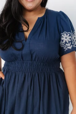 Hot Baltic Born Kennedy Embroidered Maxi Dress | Blue
