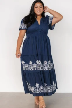 Hot Baltic Born Kennedy Embroidered Maxi Dress | Blue