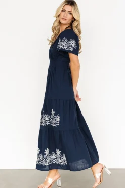 Hot Baltic Born Kennedy Embroidered Maxi Dress | Blue