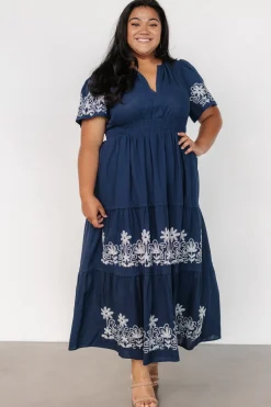 Hot Baltic Born Kennedy Embroidered Maxi Dress | Blue