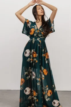 Sale Baltic Born Kia Kimono Maxi Dress | Deep Topaz Floral DeepTopazFloral