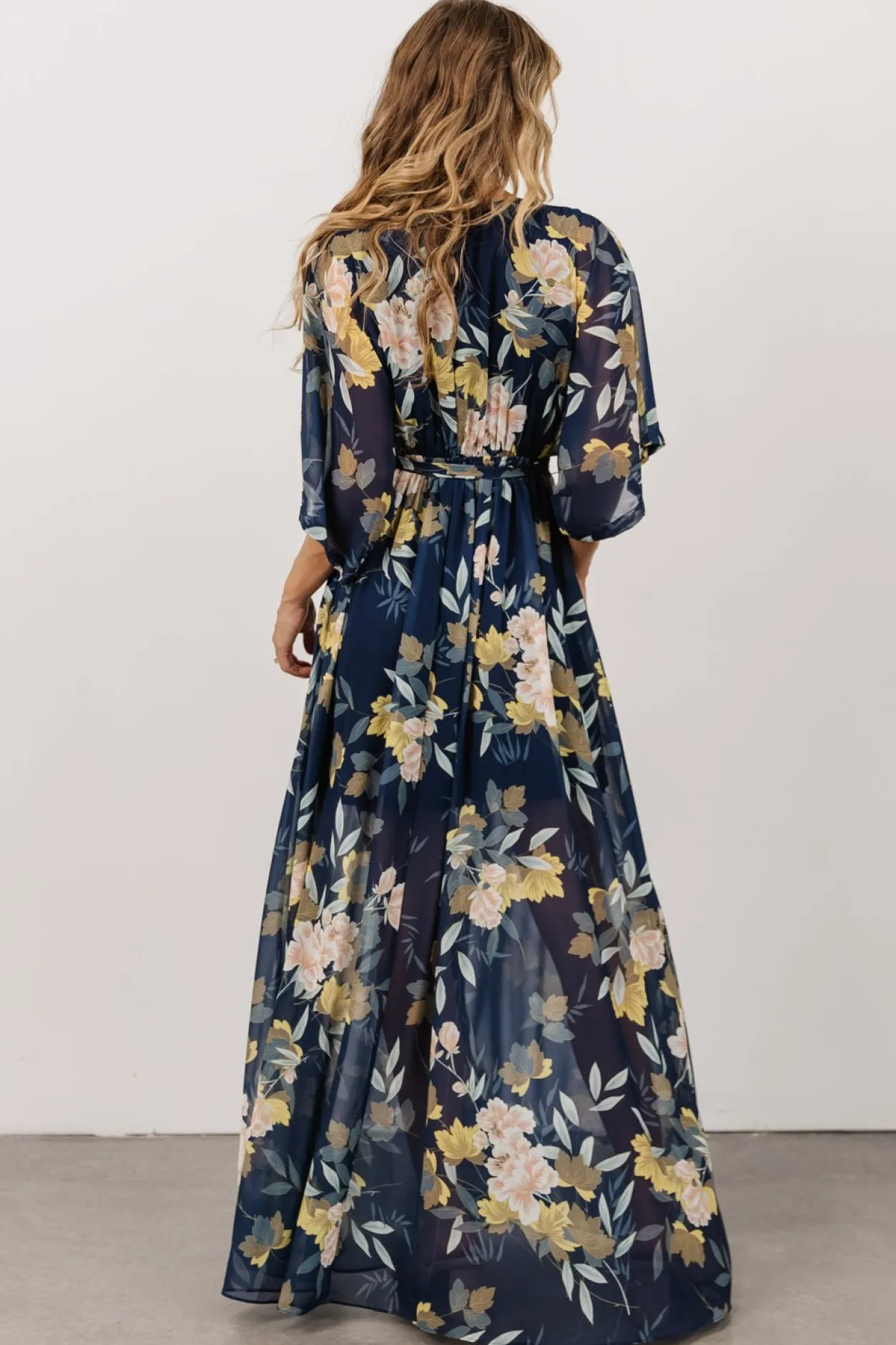 Outlet Baltic Born Kia Kimono Maxi Dress | Navy Floral NavyFloral