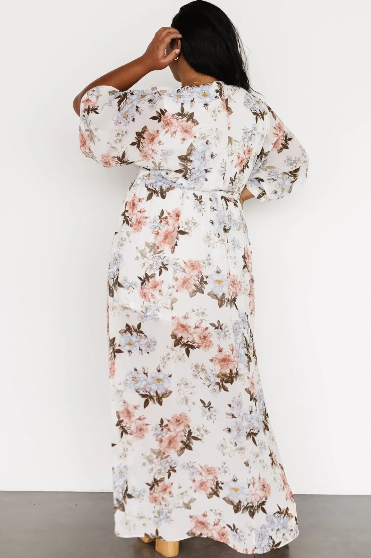 Sale Baltic Born Kia Kimono Maxi Dress | White Floral WhiteFloral
