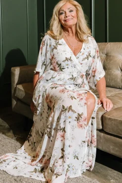 Sale Baltic Born Kia Kimono Maxi Dress | White Floral WhiteFloral