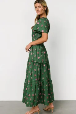 New Baltic Born Kiana Poplin Maxi Dress | Green + Pink Green+Pink