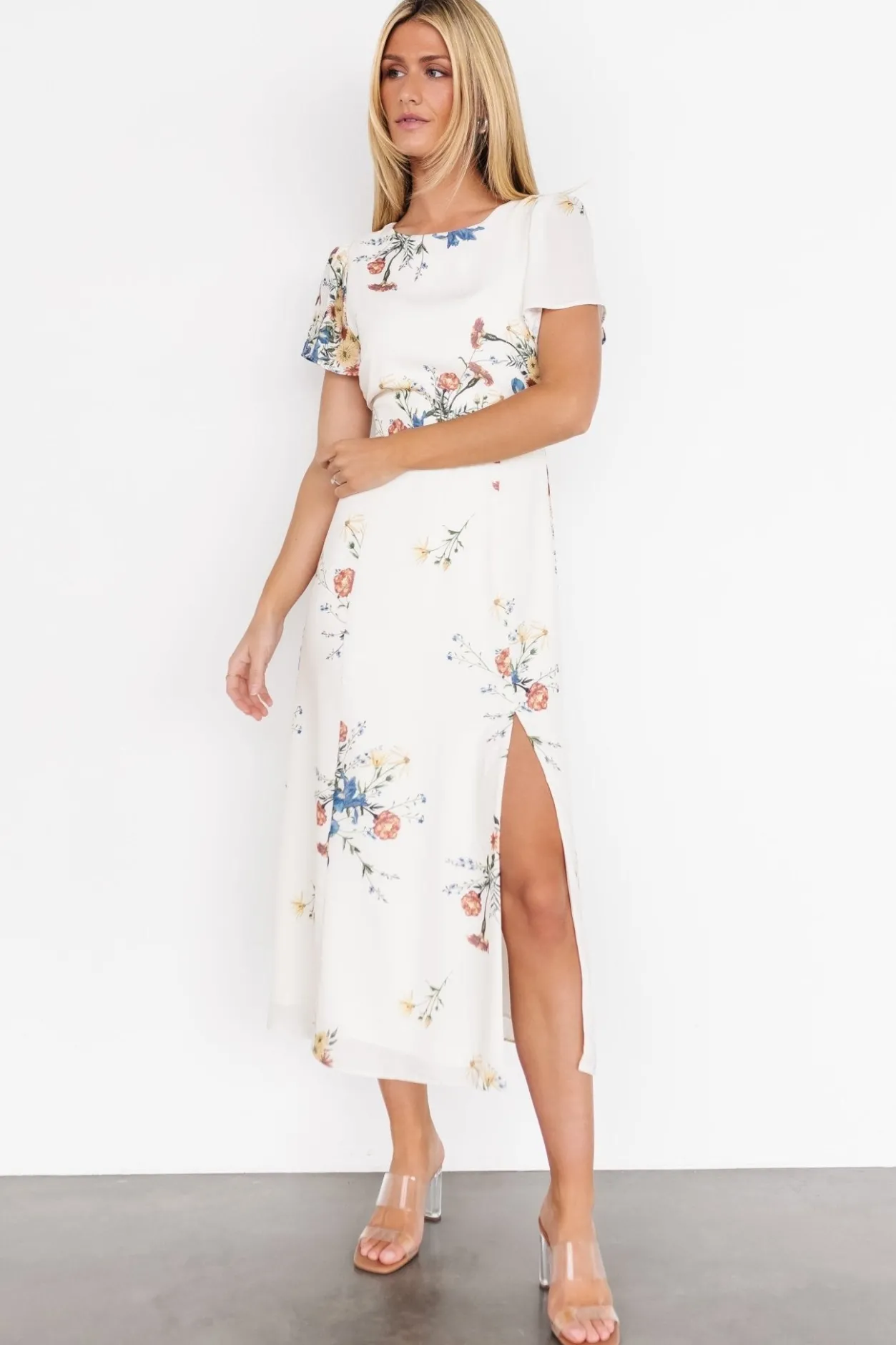 Online Baltic Born Kirsten Midi Dress | Cream Floral CreamFloral