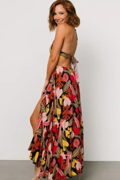 Hot Baltic Born Kota Halter Maxi Dress | Navy Multi Print NavyMultiPrint