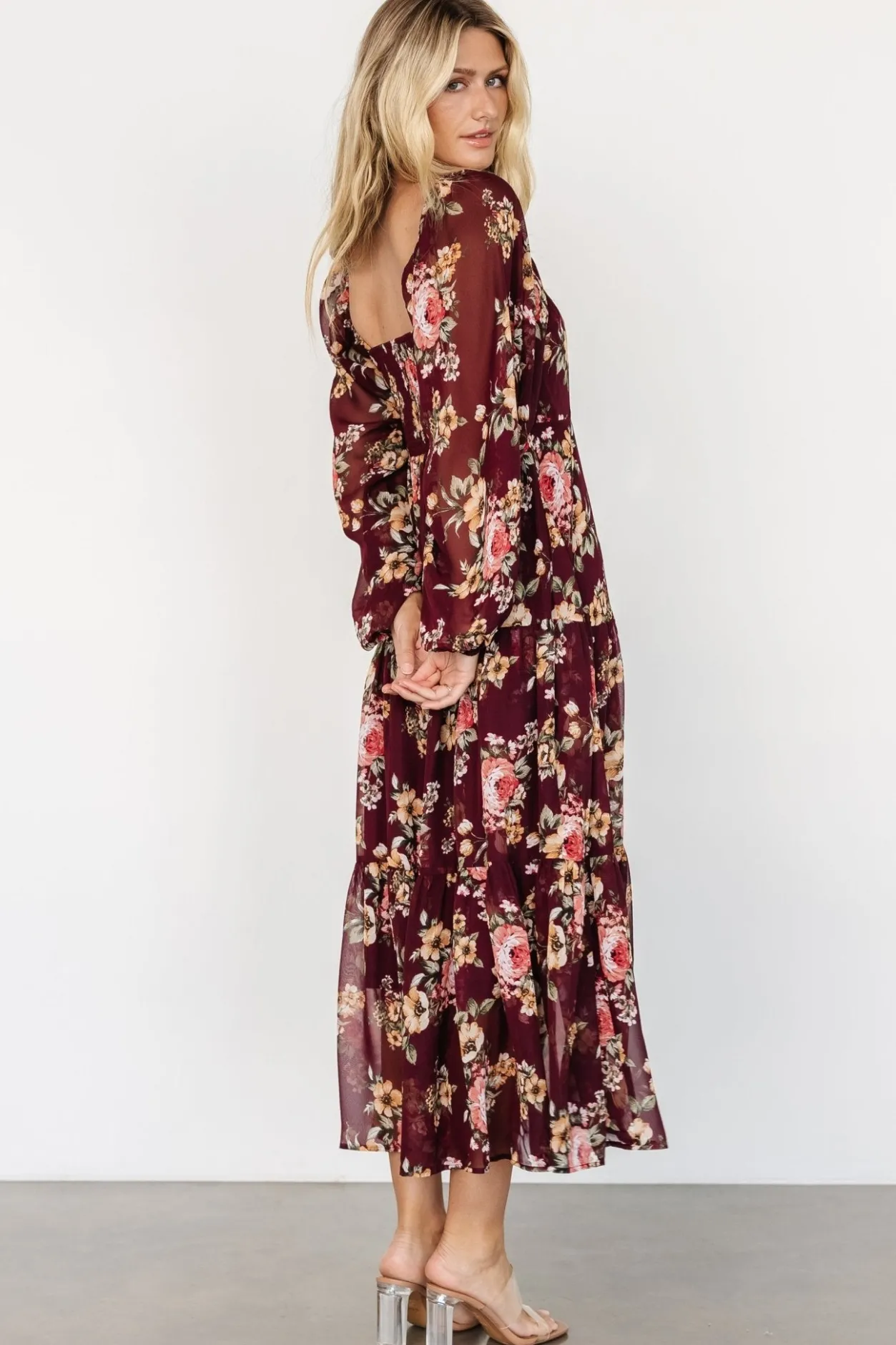 Sale Baltic Born Kristy Maxi Dress | Wine Floral WineFloral