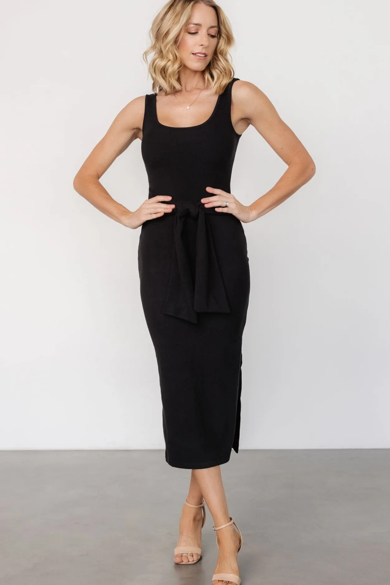 Discount Baltic Born Kylee Front Tie Dress | Black