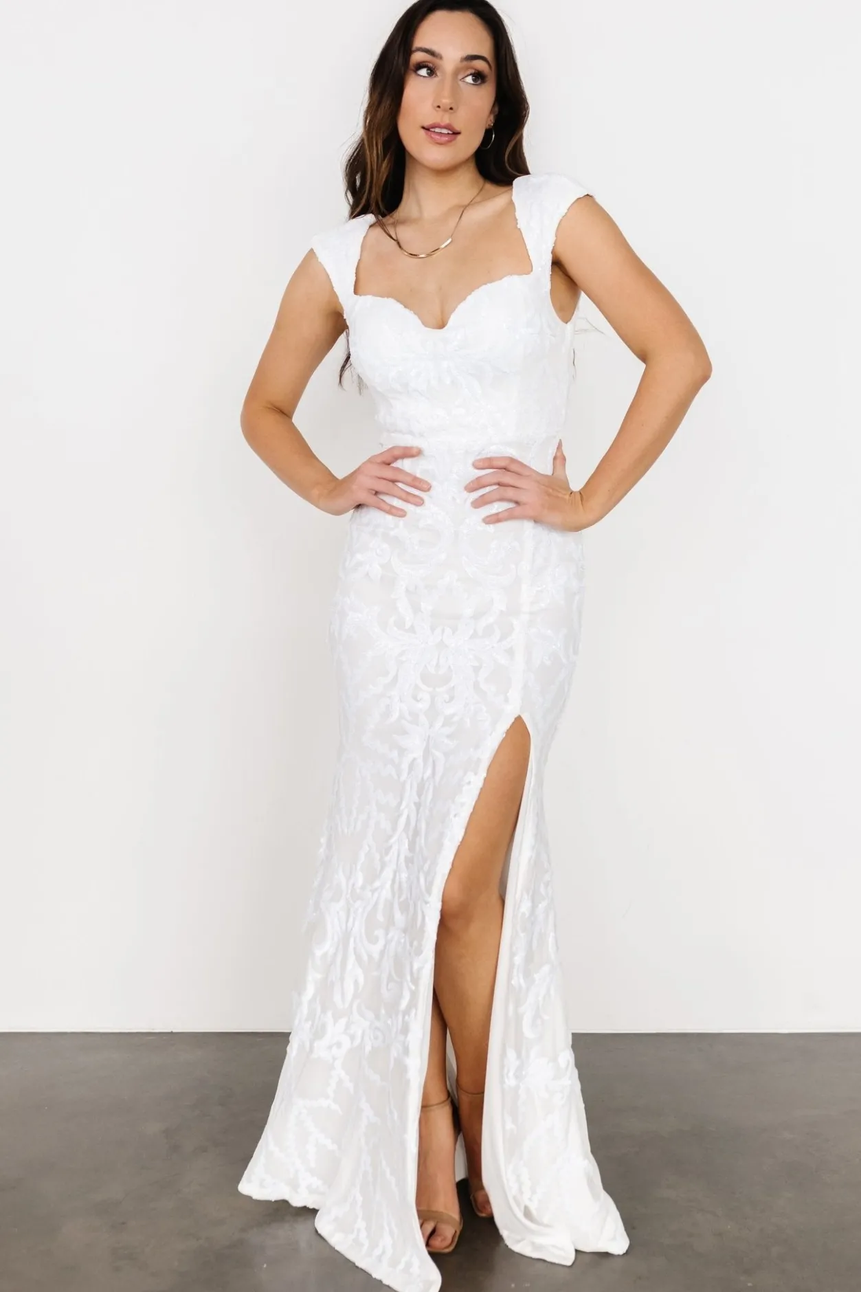 Sale Baltic Born Kylene Sequin Maxi Gown | White