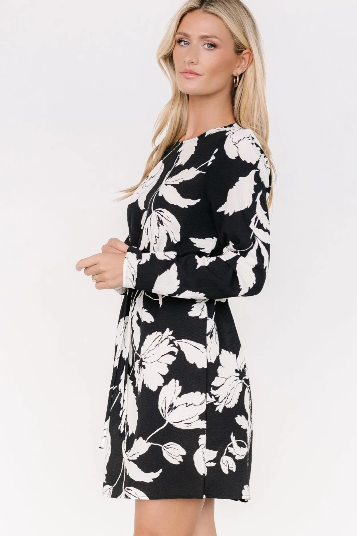Online Baltic Born Kyoto Short Dress | Black + White Floral Black+WhiteFloral