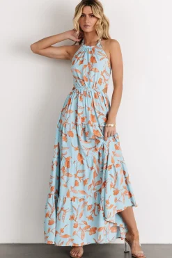 Hot Baltic Born Laie Back Tie Maxi Dress | Blue + Orange Blue+Orange