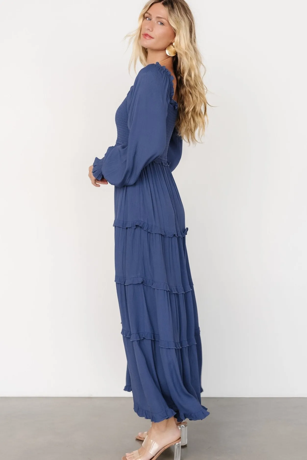 Sale Baltic Born Lana Smocked Maxi Dress | Blue