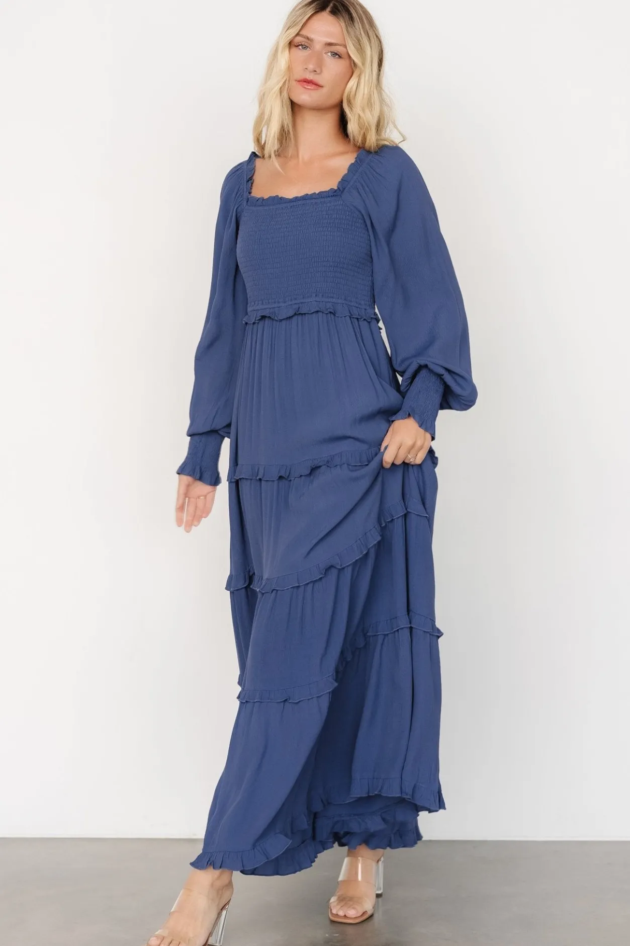 Sale Baltic Born Lana Smocked Maxi Dress | Blue