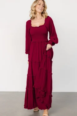 Best Baltic Born Lana Smocked Maxi Dress | Merlot