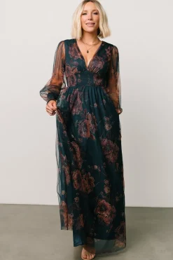 New Baltic Born Layla Tulle Maxi Dress | Copper + Blue Metallic Copper+BlueMetallic