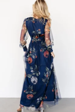 New Baltic Born Layla Tulle Maxi Dress | Navy Blue Floral NavyBlueFloral