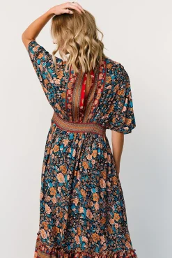 Outlet Baltic Born Leeanne Midi Dress | Navy Multi Floral NavyMultiFloral