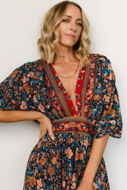 Outlet Baltic Born Leeanne Midi Dress | Navy Multi Floral NavyMultiFloral
