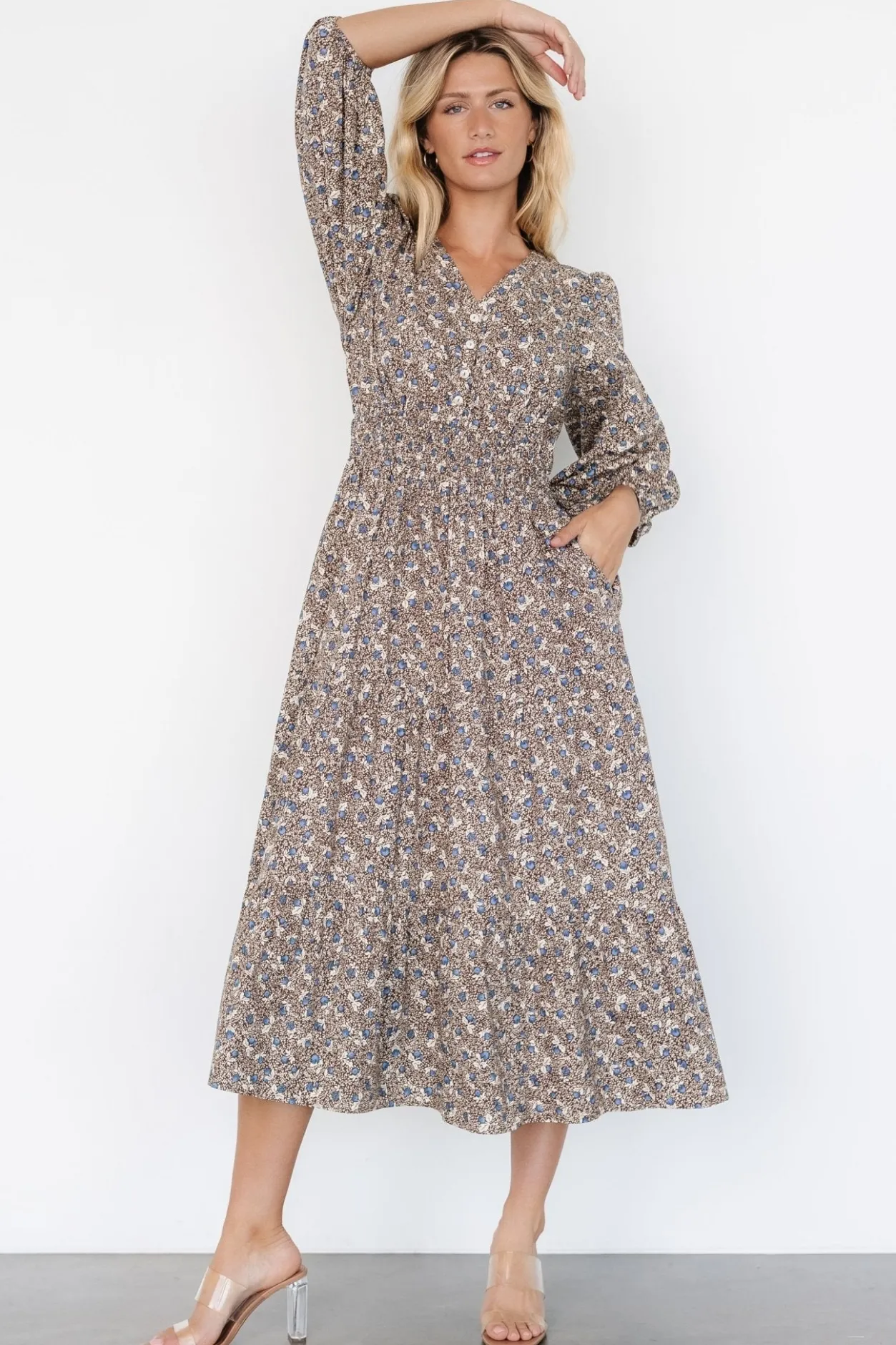 Hot Baltic Born Leona Dress | Brown + Blue Multi Brown+BlueMulti