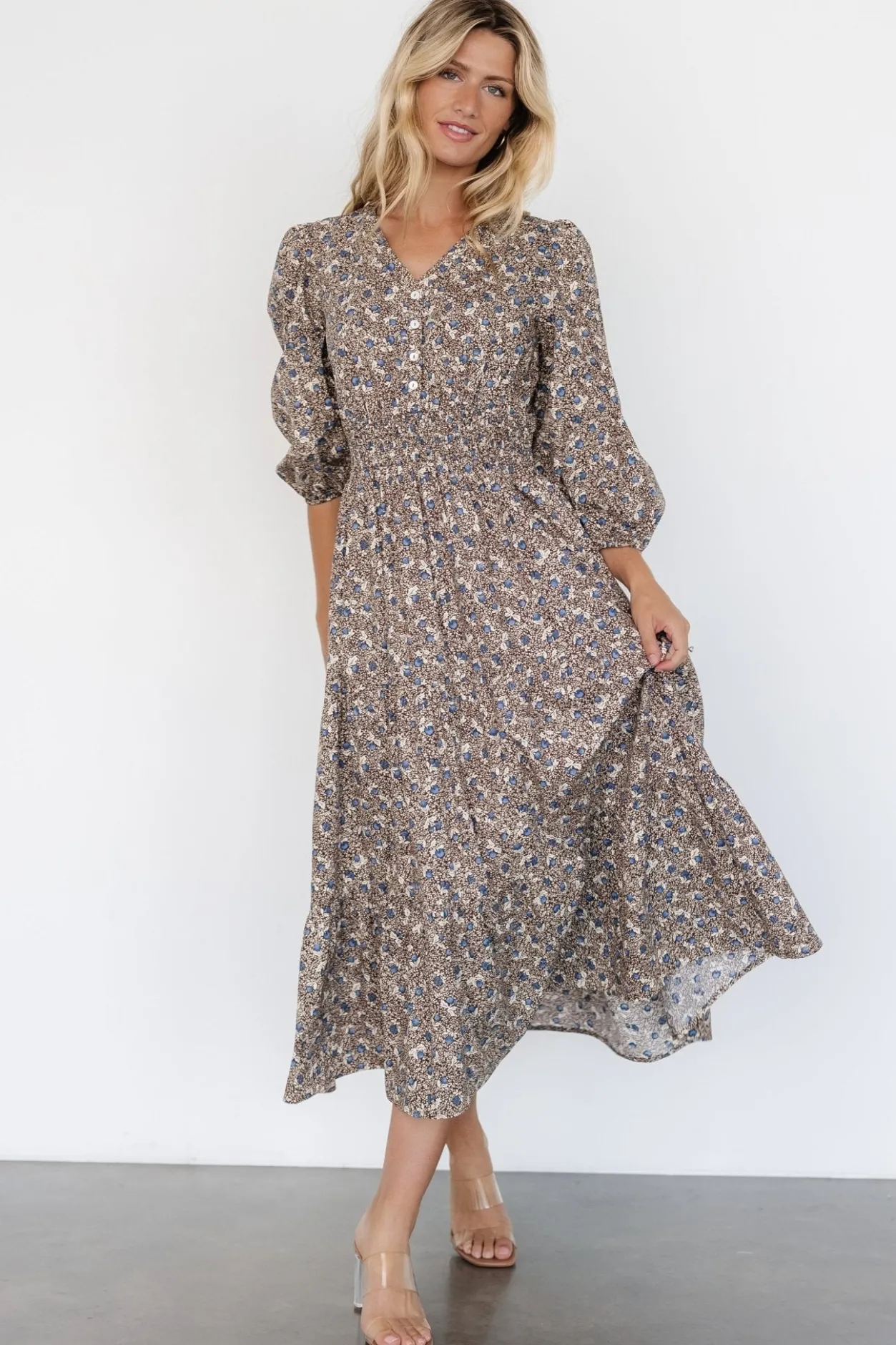 Hot Baltic Born Leona Dress | Brown + Blue Multi Brown+BlueMulti
