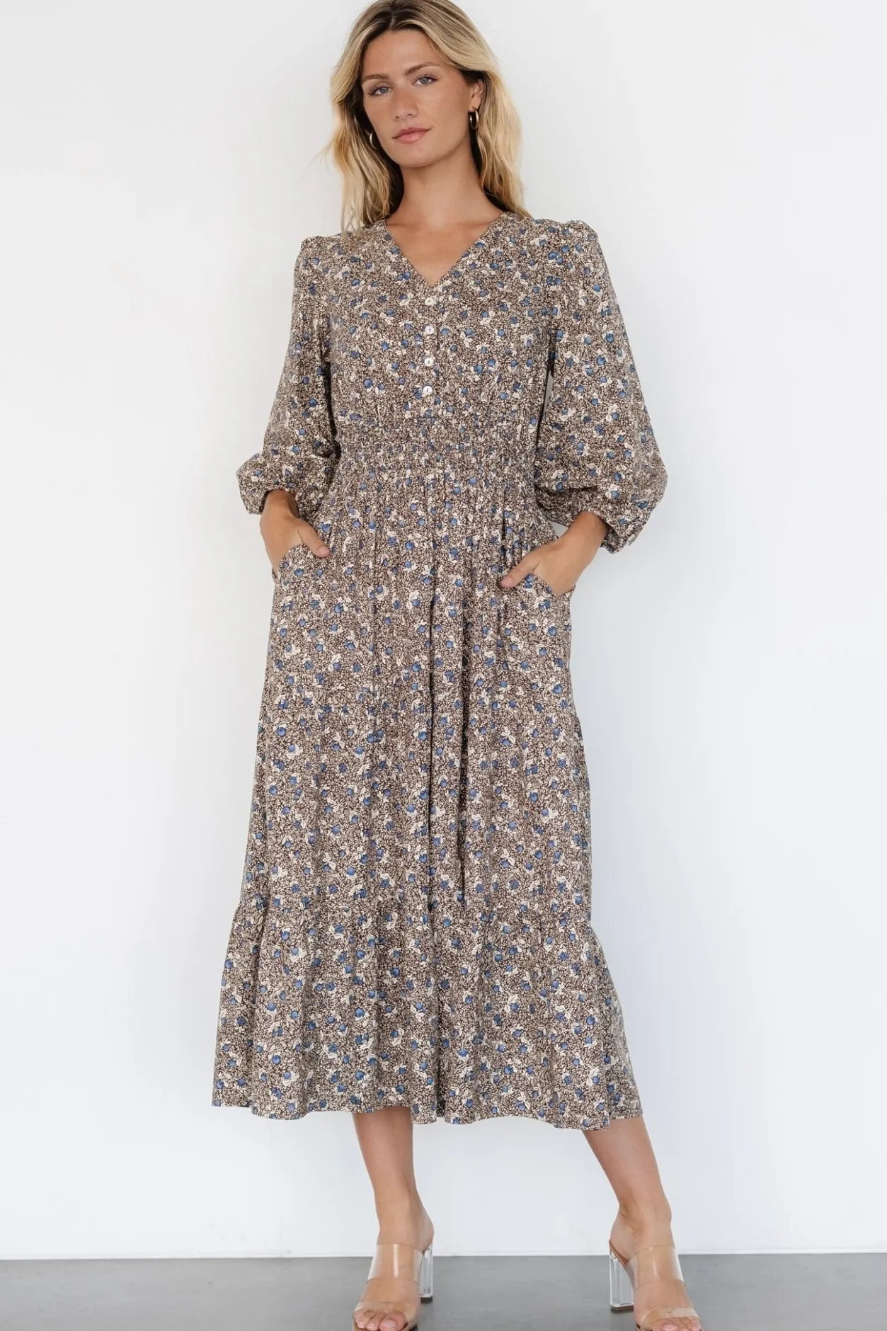 Hot Baltic Born Leona Dress | Brown + Blue Multi Brown+BlueMulti