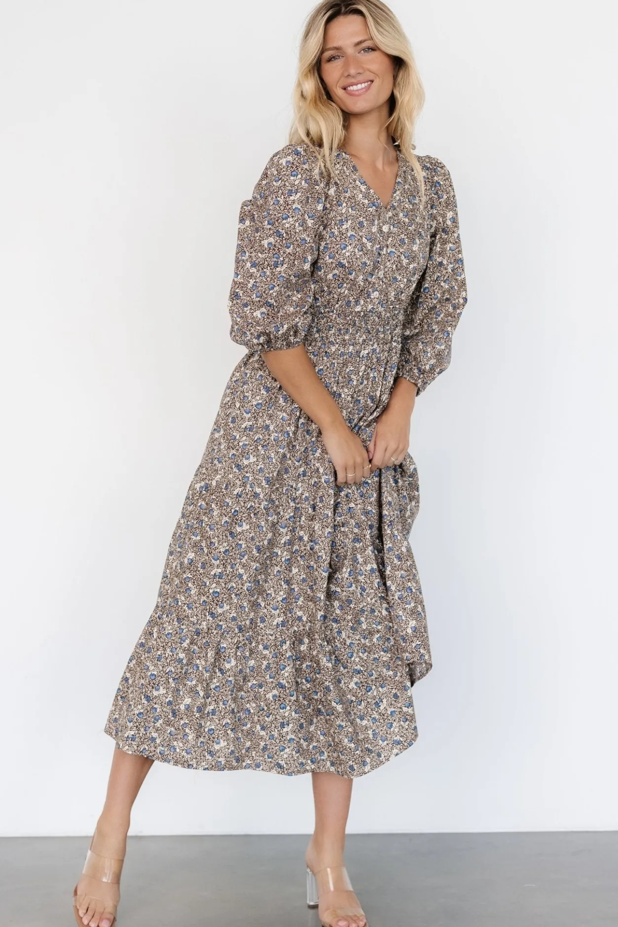 Hot Baltic Born Leona Dress | Brown + Blue Multi Brown+BlueMulti