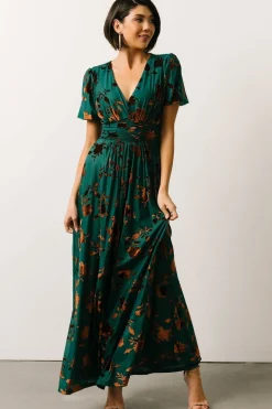 Outlet Baltic Born Leslie Velvet Maxi Dress | Bronze + Jade Bronze+Jade