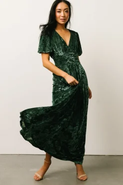 New Baltic Born Leslie Velvet Maxi Dress | Pine