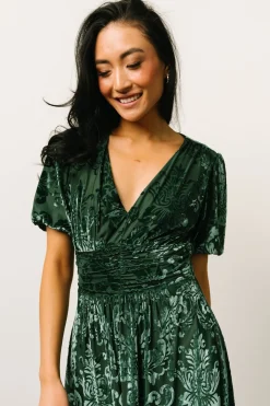 New Baltic Born Leslie Velvet Maxi Dress | Pine