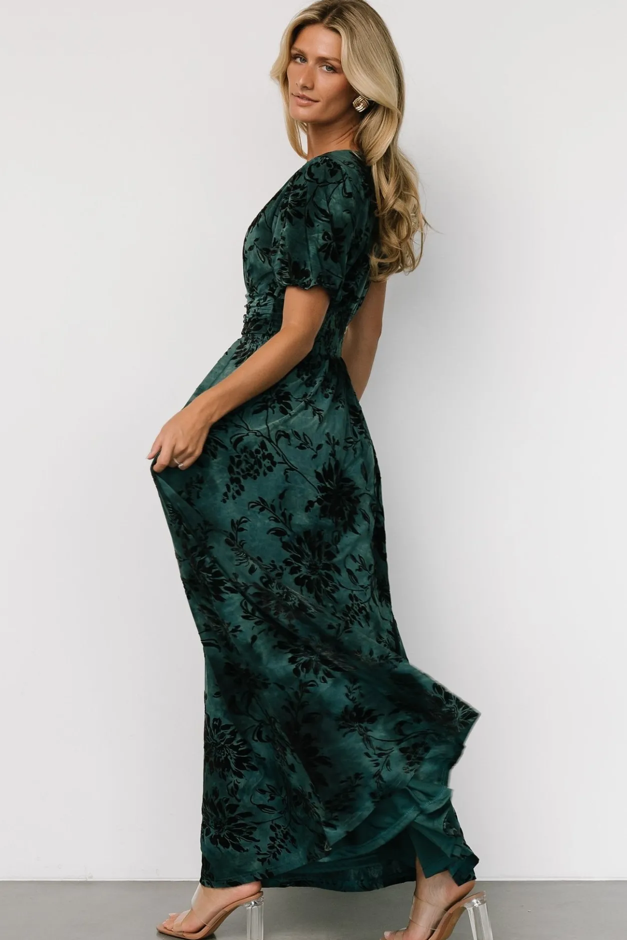 Best Baltic Born Leslie Velvet Maxi Dress | Jade + Black Jade+Black