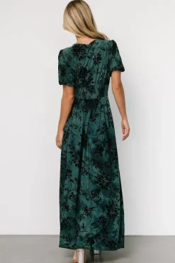 Best Baltic Born Leslie Velvet Maxi Dress | Jade + Black Jade+Black