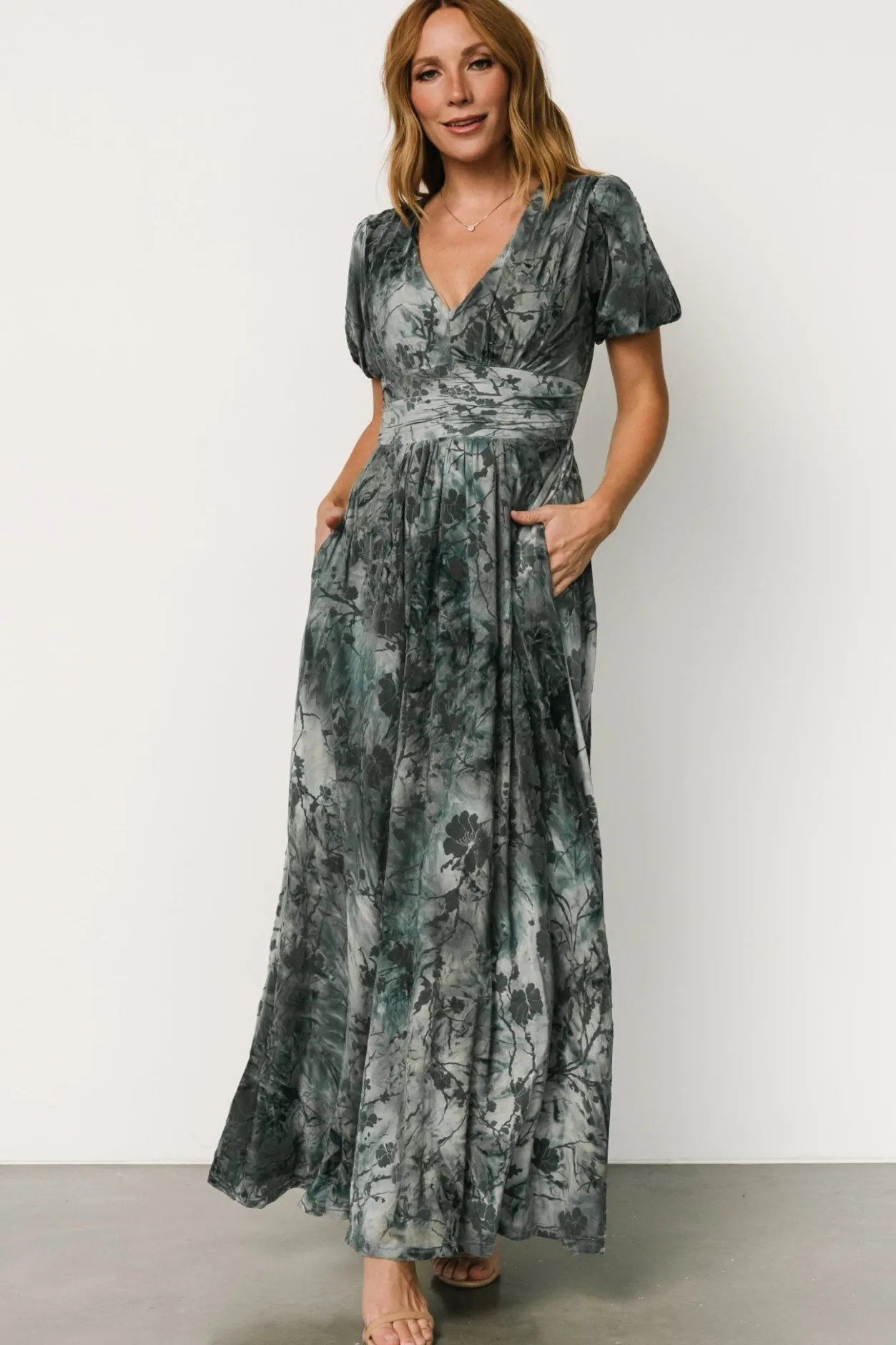 Online Baltic Born Leslie Velvet Maxi Dress | Slate Blue SlateBlue