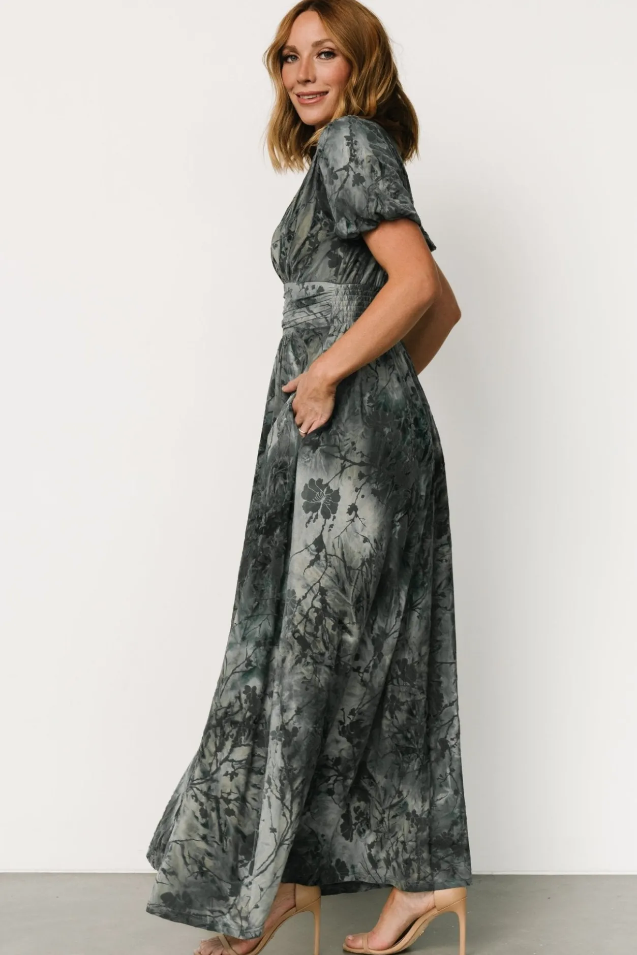 Online Baltic Born Leslie Velvet Maxi Dress | Slate Blue SlateBlue